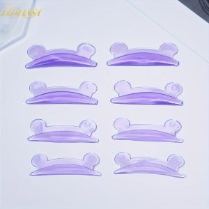 Miếng Dán Silicon Uốn Mi Lomansa 5 Cặp Màu Tím Dạng Que Giúp Uốn Mi 3D Phụ Kiện Trang Điểm.