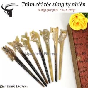 Trâm Cài Tóc Sừng Xuất Nhật Chạm Khắc Thủ Công Sắc Nét | Mỹ nghệ Hà Phương