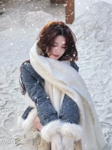 New 2025 Womens Cashmere Scarf Soft Tassel Winter Warm Solid Color Korean Style Long Rectangle Neck Warmer Aodray