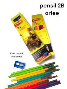 Pensil 2B orlee isi 12pcs bermotif