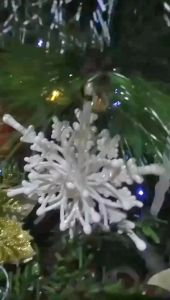 1 PC 12cm Glitter Snowflake Christmas Ornaments 3D Xmas Hanging Pendant Christmas Tree Decorations Ornaments  Home Decor