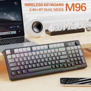Free Wolf M96 Wireless Keyboard - Dual Mode (BT/2.4G) Gradient Keycaps OLED Screen Long Battery Life Compact