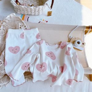 Cute Chic Girls Ice Silk Long Sleeve Long Pants Pajama Set 2-Piece