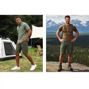 Mens Operator Elastic Tactical Shorts Workout Outdoor Cargo Shorts for Men Cycling Hiking Fishing Casual Mens Shorts