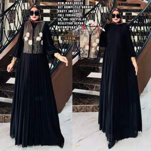 READY GAMIS SHR//GAMIS SET ROMPI BUNGA TILE BORDIR//BISA COD