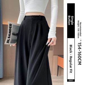 YAYANGREN | Slim Fit Large Size Black Suit Trousers Straight Leg