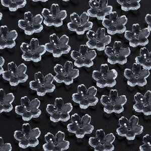 50pcs/lot 10.5mm Colorful Gradient Lampwork Bead Cherry Blossom Loose Glass Beads For DIY Bracelet Necklace Jewelry Accessories