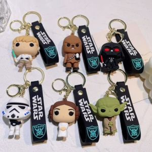 Gantungan Kunci karakter Star Wars Yoda  Darth Valder Ganci Mobil Motor Key Chain Tas Aksesoris Kartun 3D Lucu PVC