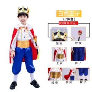 KL Stok Sedia 🇲🇾 Permainan Peranan Kanak-Kanak Kostum Putera Raja Deluxe Pesta Halloween Pakaian Berdandan Raja ⭐ Kids Role Play Deluxe Costume Child Halloween Party King Cosplay Dress Up Outfit