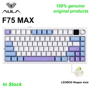 AULA F75 MAX Wireless Mechanical Keyboard 75% Hot Swappable with Screen & Knob Gaming Keyboard with Creamy Gasket RGB Backlits