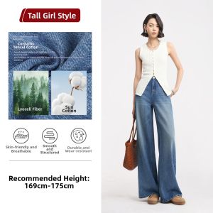 HIPPIE MISS | Customized Height Hippie Girl Style Blue Wide Leg Jeans Pants