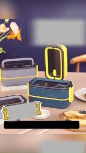 [AMK] PREMIUM Stainless Steel/Plastic Bento Lunch Box + Chopstick Spoon With Bag Plastic Box Microwave - Bekas Makanan Kedap Udara Tahan Lasak Anti-Karat