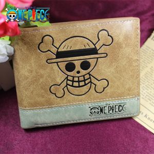 Anime One Piece PU Cartoon Animation Wallet - Boys Short-Sleeved Wallet - Portable Leather Pouch