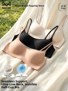MiiOW | Low Neck Seamless Thin Summer Bra Slim Strap Back Aesthetic Half Cup