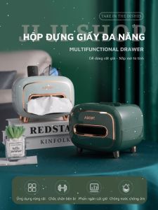 Hộp Đựng Giấy Ăn Đa Năng – Hộp Giấy Có Ngăn Để Đồ Tiện Ích Chất Liệu Nhựa PET Cao Cấp - Ji Ji Shop