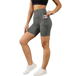 High Waisted Biker Shorts For Women With Pockets Super Soft No See Through Workout Running Yoga Athletic Push Up Gym