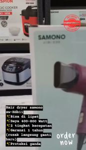 Pengering Rambut Samono SW-HDB11