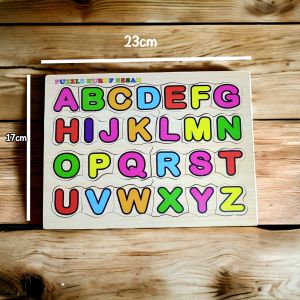 Puzzle Kayu Huruf Angka Alfabet Mainan Edukasi Anak