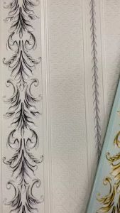 HT Wallpaper Batik 3D Motif Bunga Garis Lurus Wall paper Aluminium Foil