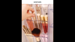 Mini Desktop Cosmetic Storage Box Rectangle Plastic Stationery Organizer for Makeup Display Case Lipsticks Brush Storage