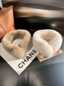 ผ้าพันคอขนสัตว์สองด้านหนากับขนกระต่าย อุ่น ตุ๊กตา สไตล์เกาหลี ฤดูหนาว อุปกรณ์เสริมสําหรับผู้หญิงแฟชั่นเยาวชนพร้อมลูกบอลขนยาว