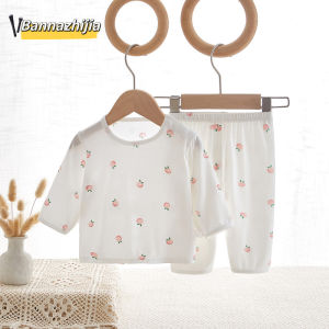 Bộ Đồ Ngủ Mùa Hè Mỏng Không Tay Cổ Tròn Cho Bé Trai Và Bé Gái Bán Kết Nối Quần Áo Mùa Hè Thoáng Khí Bằng Vải Modal Thường Ngày