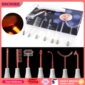 DECINIEE High Frequency Electrode Glass Tube Violet Orange Light Acne Wand Skin Care Spot Acne Remover Facial Spa Beauty Machine