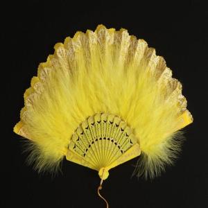 JOSEN LIGHTING | Vintage Feather Folding Fan for Dancing and Photo Props