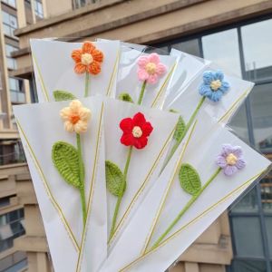 ดอกไม้ฟองน้ำถักมือทำจากเส้นผม DIY สไตล์ชาติพันธุ์สำหรับของขวัญวันแม่และงานปาร์ตี้ ดอกไม้สดสดๆ ดอกไม้กระดาษแข็ง