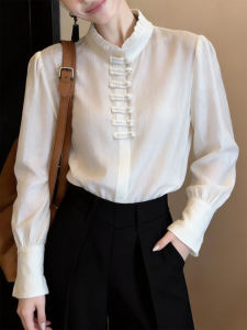 QINGNAER | Elegant Premium White Shirt Blouse