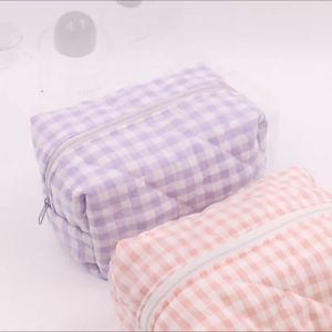 1 กระเป๋าผ้าฝ้ายควิลท์ถุงซักผ้าถุงดูแลผิว เครื่องสำอาง กระเป๋าแฟชั่นตา 1 หนึ่ง