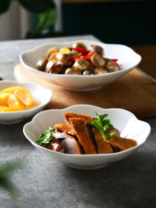 Đĩa Tráng Men Sứ Trắng Nhỏ Tinh Tế Có Viền Hoa Dùng Trong Gia Đình Đĩa Đựng Trái Cây Đĩa Đựng Thức Ăn Lạnh Đĩa Sâu