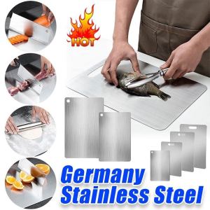 เขียงหั่นเนื้อสเตนเลส / เขียงสับแขวนได้สองด้าน / แผ่นรองนวดแป้งในครัว / เขียงหั่นสเตนเลส / เขียงหั่นเกรดอาหาร