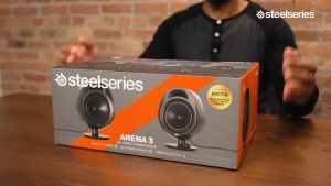 SteelSeries Arena 3 Full Range 2.0 Gaming Speaker System with Multifunctional Button 3.5 mm Audio (61534)