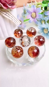 [现货] 7cm红幽灵七星阵摆件｜正财能量阵｜Red Phantom Quartz 7-Star Grid｜Career Wealth Altar