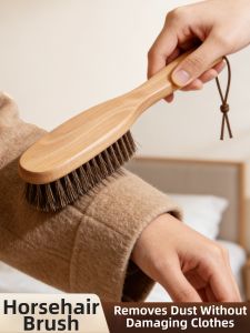 Natural Horsehair Dust Removal Cleaning Clothes Brush