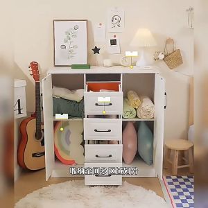 Drawers Storage Cabinet Bedroom Simple Modern Against The Wall Combined Cabinet