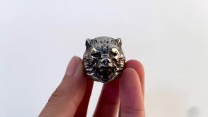 Nordic Vikings Stainless Steel Bear Head Slavic Ring Mens Cool Punk Domineering Animal Rings Amulet Jewelry Gifts Dropshipping