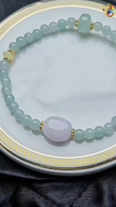 Premium Grade Icy Blue Water Duo Bao Jadeite A-Grade Bracelet