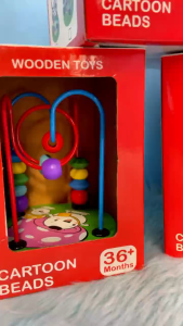 Hntob Wooden Mini Maze Beads Cartoon Animal Small Round Toy Toys Puzzle Preschool Educational