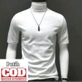 EXCLUSIVE FASHION PRIA Baju kaos turtleneck pria turtle NECK lengan Pendek Polos longsleeve distro Kaos Kerah Leher Tinggi Pria Korean style. 
