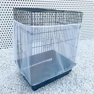 Universal Elastic Bird Cage Cover Transparent Mesh Net Anti Splash Seed Feather Catcher Stretchy Skirt Guard for Parrot Cages