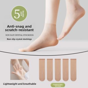 Miiow | Anti-Slip Short Nylon Stockings Womens Invisible Thin Tube Socks Easy To Wear And Comfortable All Season Low Cut No-Show Socks