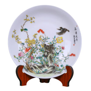 Decorative Ceramic Artistic Plaque with Base
