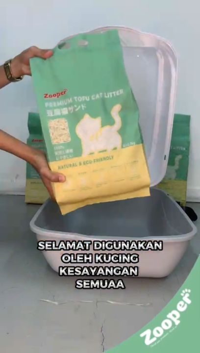 Zooper Tofu Cat Litter Premium Pasir Kucing Super Brand Nature Tofu Cat