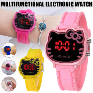 Watch For Kids Girls Waterproof Multifunctional Fashion LED Digital Kids Watches Kitty Shape Gift for Girls Watch For Kids Boy relo for kids girls buy 1 take 1 water proof digital watch for kids girls