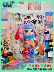 กล่องเก็บของอะคริลิค Molly Jon Bergman ขนาดใหญ่ กล่องเก็บของเล่นตุ๊กตา กล่องเก็บของบนโต๊ะทำงาน การ์ตูน แบบ ฝาปิดแบบใส ใช้ได้กับของทุกประเภท