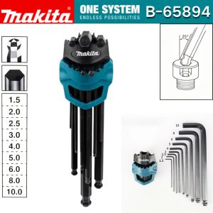Makita | Makita B-65894 Hex Key Wrench Set 9-Piece 1.5-10mm Multiple Sizes Exagonal Wrench Allen Key Combination Set Tool Accessories