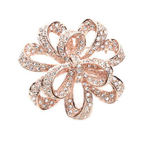 Elegant Double Layered Brooch Pearl Full Drill Anti-peep
