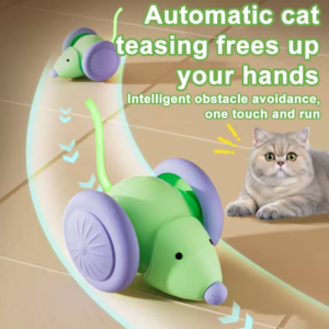 Hot Electric Mouse Car Interactive Cat Toy Rechargeable Automatic Kitten Toy Intelligent Obstacle Avoidance Cat Toy
